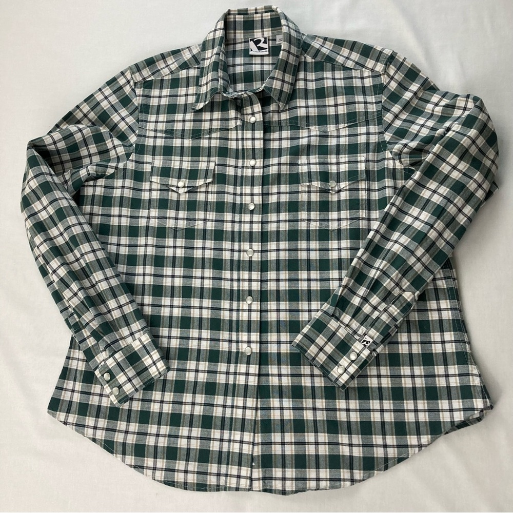 Vintage Rockies Forest Green Plaid Pearl Snap Western Shirt XL - Picture 4 of 14